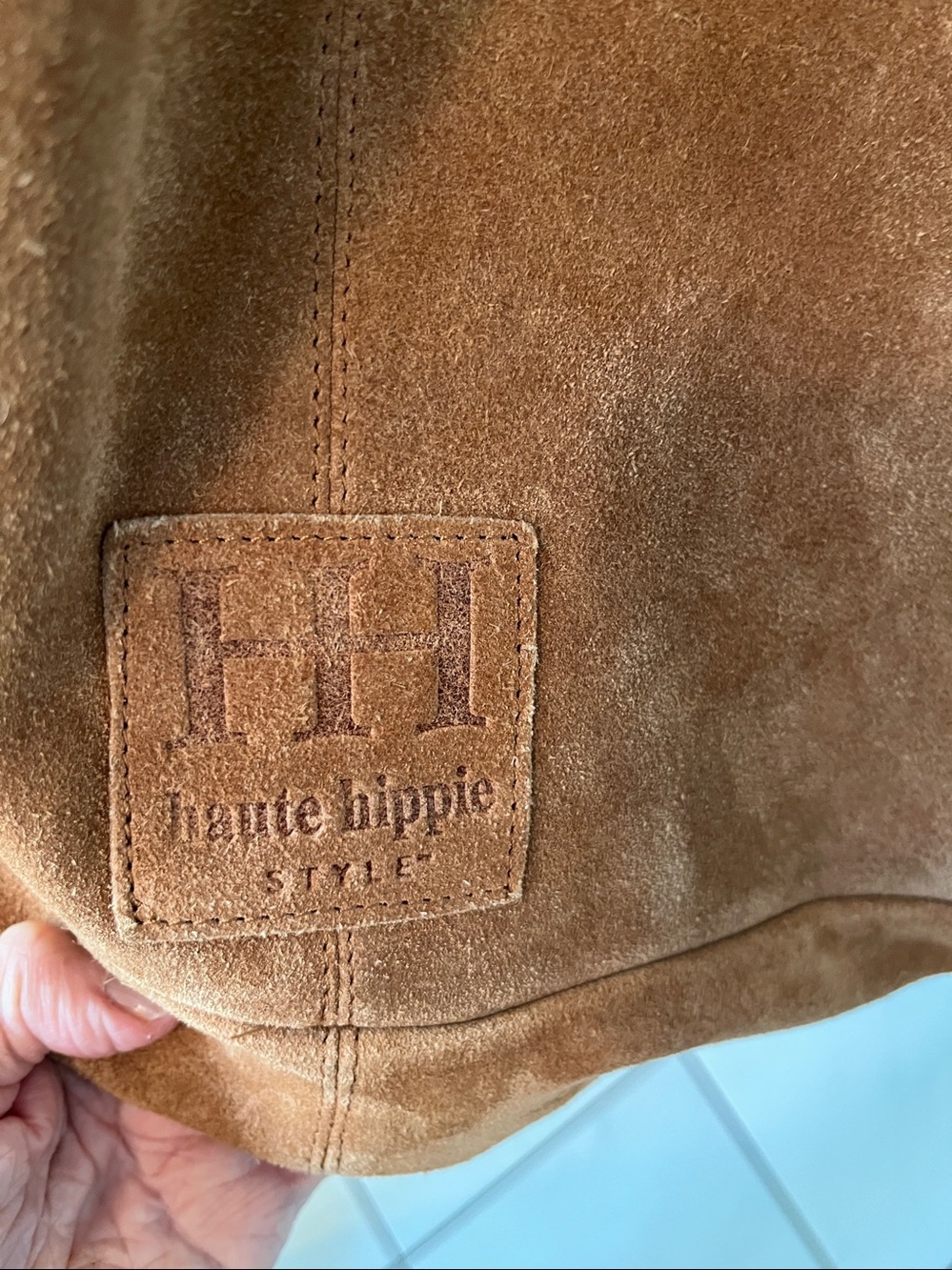 Haute Hippie Suede Messenger Bag in Chestnut leather beautiful - Picture 4 of 9